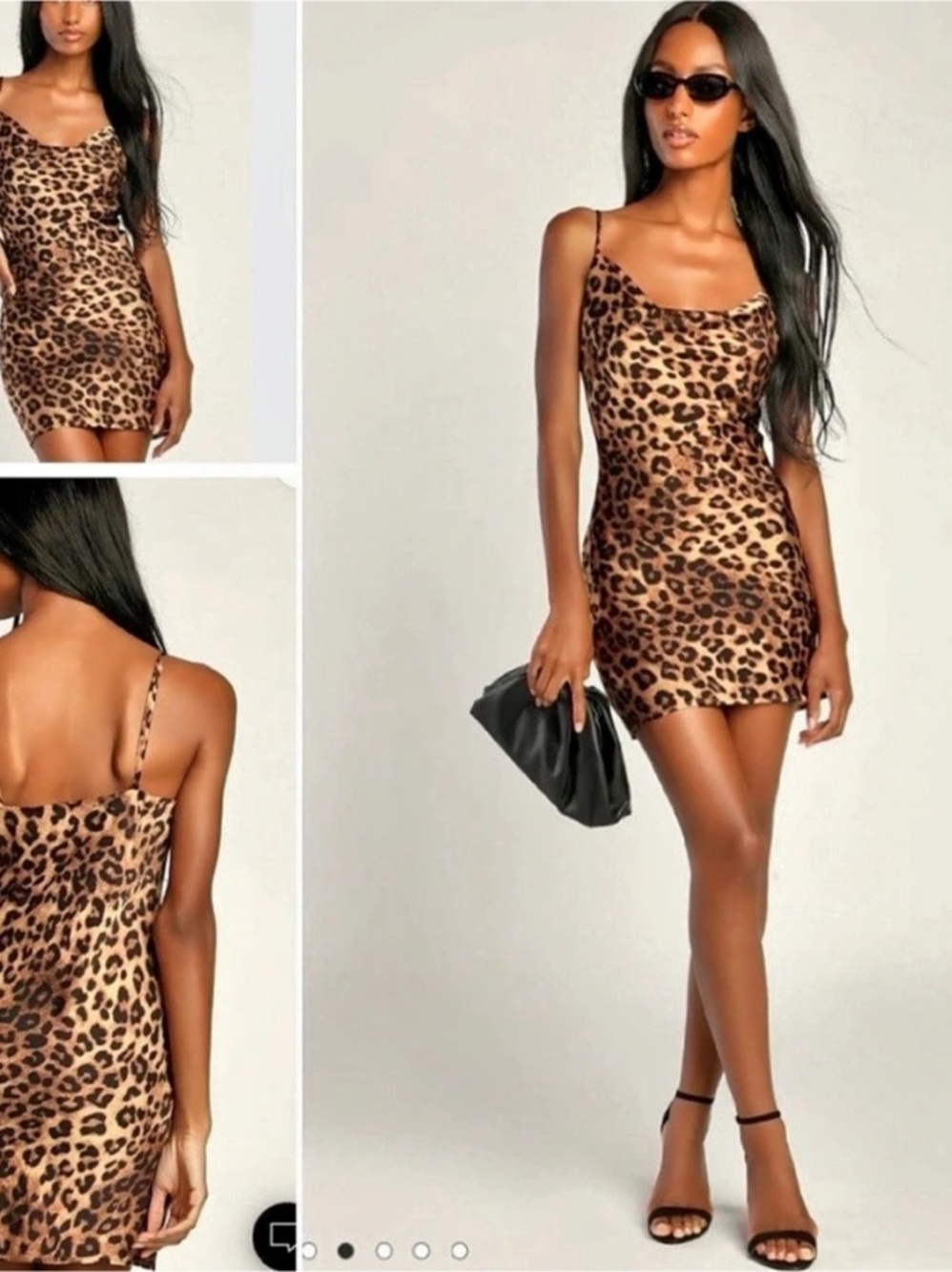 Lulus Going Wild Leopard Print Satin Slip Mini Dress